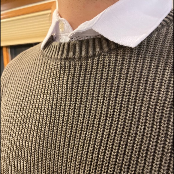 Host Pick!NWT Mens Brown Ribbed Sweater distressed - Picture 8 of 8